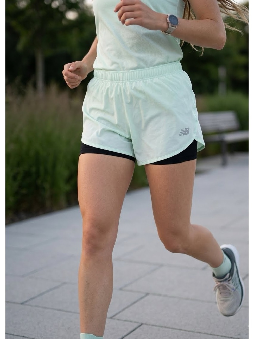 NWT New Balance Running Shorts Pale Mint Size XL Sporty Soft Girl Minimalist